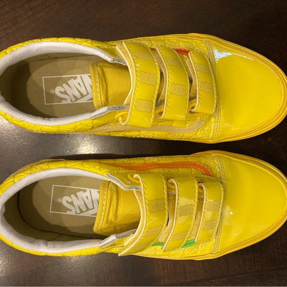 NWOT Vans X Haribo Old Skool V Shoe Yellow patent leather commemorative size 7.5 - Picture 5 of 10